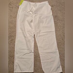 Women's White Scrub Straight Leg Pants